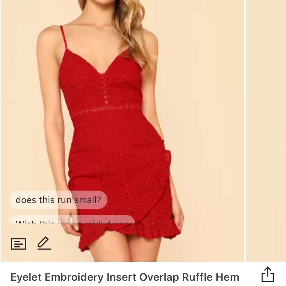 Red lace dress